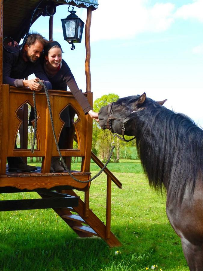 Une Roulotte Et Des Chevaux Treffléan Екстериор снимка